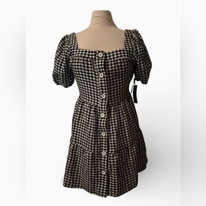 Black Tape Black and White Checkered Mini Dress